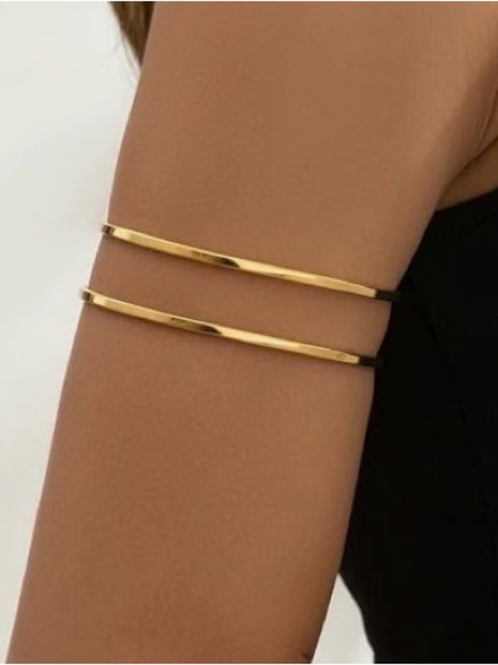 💞 New Boho Gold Arm Double Bar Cuff Bracelet